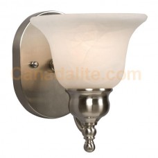 Galaxy-lighting - 700801BN/MB - Dover Collection - 1-Light Vanity - Brushed Nickel w/ Marbled Glass