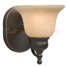 Galaxy-lighting - 700801DBC - Dover Collection - 1-Light Vanity - Dark Brown Copper w/ Tea Stain Marbled Glass