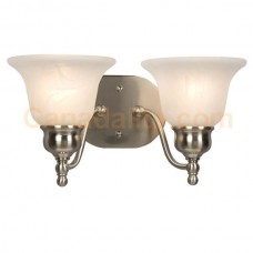 Galaxy-lighting - 700802BN/MB - Dover Collection - 2-Light Vanity - Brushed Nickel w/ Marbled Glass