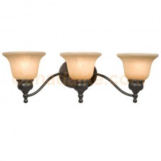 Galaxy-lighting - 700803DBC - Dover Collection - 3-Light Vanity - Dark Brown Copper w/ Tea Stain Marbled Glass