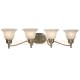 Galaxy-lighting - 700804BN/MB - Dover Collection - 4-Light Vanity - Brushed Nickel w/ Marbled Glass