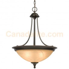Galaxy-lighting - 800802DBC - Dover Collection - 3-Light Pendant - Dark Brown Copper w/ Tea Stain Marbled Glass