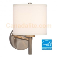 Galaxy-Lighting - Ansley Collections - ES213040BN - 1-Light (Energy Star) Wall Sconce - Brushed Nickel with Ivory White Linen Off White Shade