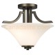 Galaxy-lighting - 610756ORB - Franklin Collections - 2-Light Semi-Flush Mount - Oiled Rubbed Bronze with White Glass