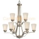 Galaxy-lighting - 810756BN - Franklin Collections - 9-Light Chandelier - Brushed Nickel with White Glass