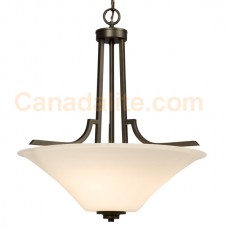 Galaxy-lighting - 910751ORB - Franklin Collections - 3-Light Pendant - Oiled Rubbed Bronze with White Glass