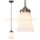 Galaxy-lighting - 910754BN - Franklin Collections - 1-Light Mini-Pendant - Brushed Nickel with White Glass