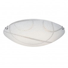 Galaxy-lighting 620554CH Maeko Collection-3-Light Flush Mount -White Patterned Sugar Glass (3L)
