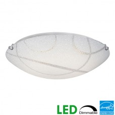 Galaxy-lighting L620554CH024A1D Maeko Collection-24W Dimmable LED Flush Mount -White Patterned Sugar Glass (3L)