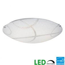 Galaxy-lighting L620555CH024A1D Maeko Collection-24W Dimmable LED Flush Mount-White Patterned Sugar Glass (4L)