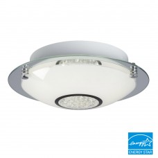 Galaxy-lighting - L619483CH010A1 - Michio I Collections - LED Flush Mount - Polished Chrome Finish with White Glass and Clear Crystal Accents - 10.8W LED 3000K - 12-3/8" D (2L)