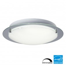 Galaxy-lighting-L619494CH024A1D- Michio II Collections-LED Flush Mount-White Glass-Dimmable-24W LED 3000K (3L)