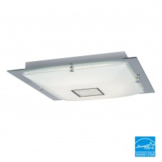 Galaxy-lighting-L620195CH031A1- Michio III Collections-LED Flush Mount-White Glass/Crystal Accents-32.4W LED 3000K (4L)
