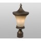 Galaxy-Lighting - 300148FC -2-Light Outdoor Cast Aluminum Post Lantern - Flemish Copper w/ Tea Stain Glass