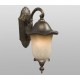 Galaxy-Lighting - 300166ABZ-S -2-Light Outdoor Cast Aluminum Lantern - Antique Bronze w/ Tea Stain Glass