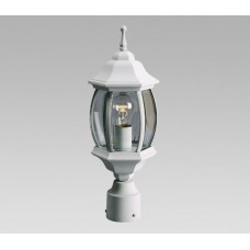 Galaxy-Lighting - 301093WH - Outdoor Cast Aluminum Post Lantern - White w/ Clear Beveled Glass
