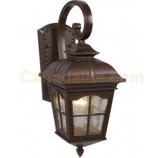 Galaxy-Lighting - 320386BZ -1-Light Outdoor Wall Mount Lantern - Bronze with Clear Water Glass