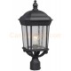 Galaxy-Lighting - 320373BK -1-Light Outdoor Post Lantern - Black with Clear Seeded Glass