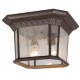 Galaxy-Lighting - 320379BZ - 2-Light Outdoor Flush Mount Ceiling Lantern - Bronze with Clear Seeded Glass
