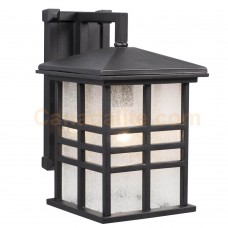 Galaxy-Lighting - 320396BK -1-Light Outdoor Wall Mount Lantern - Black with Clear Seeded Glass