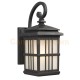 Galaxy-Lighting - 320440BK -1-Light Outdoor Wall Mount Lantern - Black with Frosted Seeded Glass