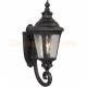Galaxy-Lighting - 320481BK -1-Light Outdoor Wall Mount Lantern - Black with Clear Water Glass
