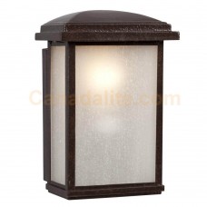 Galaxy-Lighting - 320690BZ -1-Light Outdoor Wall Mount Lantern - Bronze with Frosted Seeded Glass