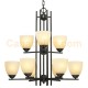 Galaxy-lighting - 813026ORB - Paxton Collection - 9-Light Chandelier - Oiled Rubbed Bronze with Topaz Glass