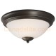 Galaxy-lighting - 600902ORB - Peyton Collection - 2-Light Flush Mount - Oiled Rubbed Bronze w/ White Glass