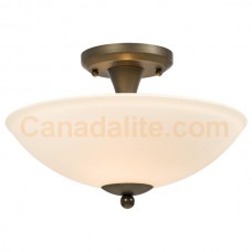 Galaxy-lighting - 600905ORB - Peyton Collection - 2-Light Semi-Flush Mount - Oiled Rubbed Bronze w/ White Glass