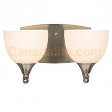 Galaxy-lighting - 700902BN - Peyton Collection - 2-Light Vanity - Brushed Nickel with White Glass