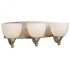 Galaxy-lighting - 700903BN - Peyton Collection - 3-Light Vanity - Brushed Nickel with White Glass