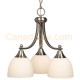 Galaxy-lighting - 800903BN - Peyton Collection - 3-Light Pendant - Brushed Nickel with White Glass