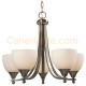 Galaxy-lighting - 800905BN - Peyton Collection - 5-Light Chandelier - Brushed Nickel with White Glass