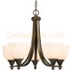 Galaxy-lighting - 800905ORB - Peyton Collection - 5-Light Chandelier - Oiled Rubbed Bronze w/ White Glass