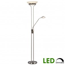 Galaxy-Lighting - L519876SN - 18W+5W LED Torchiere with Reading Lamp Marble Glass - Dimmable