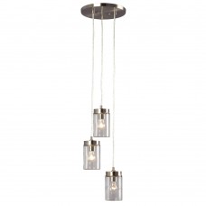 Galaxy-lighting - 919855BN - Quentin Collections - 3-Light Multi-Light Pendant - Brushed Nickel Finished with Clear Glass Shade 
