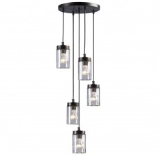Galaxy-lighting - 919856ORB - Quentin Collections - 5-Light Multi-Light Pendant - Oil Rubbed Bronze Finished with Clear Glass Shade ** DISCONTINUED **  
