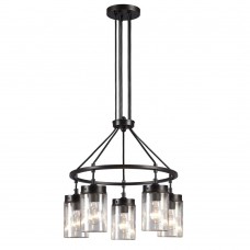 Galaxy-lighting - 919858ORB - Quentin Collections - 5-Light Multi-Light Pendant - Oil Rubbed Bronze Finished with Clear Glass Shade ** Discontinued ** 