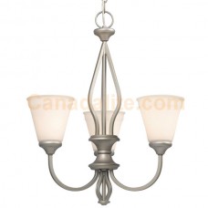 Galaxy-lighting - 810271PT - Rowen Collection - 3- Light Chandelier - Pewter with Satin White Glass