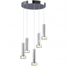 Galaxy-lighting - L919535CH - Sena Collections - LED 5-Light Multi-Light Pendant - Polished Chrome Finish with Clear Crystal Accents - Dimmable - 5x3W LED 3000K 