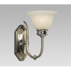 Galaxy-lighting - 213301BN/CH - Single Wall Bracket - Brushed Nickel / Chrome with Marbled Glass
