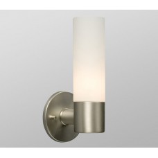 Galaxy-Lighting - 244021BN/WH - 1 Light  Wall Sconce - Brushed Nickel with White Straight Glass