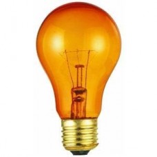 100W A19  Medium Base E26 - Incandescent bulbs - Transparent Amber  (100A19/TA)