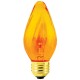 25W - Amber - 130V  F15 Flame - Medium Base E26 - 25F15/AMBER