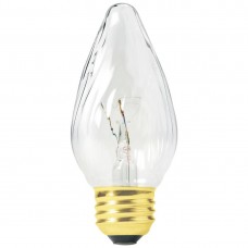 25W - Clear  - 130V F15 Flame - Medium Base E26 - 25F15/CL
