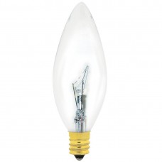 15W  - Clear - B10 Candle bulb - Candelabra (E12) Base - 15B10/CAN/CL [Discontinued and Not available]
