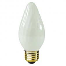 60W - White - 130V F15 Flame -  Medium Base E26 - Decorative Bulb - 60F15/WH