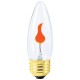 3W - Clear - B11 Flicker-Flame - Medium Base E26 - 3B11/MED/FLK