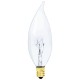 60W - Clear - CA10 Bent-tip -  Candelabra (E12) Base - 60CA10/CAN/CL
